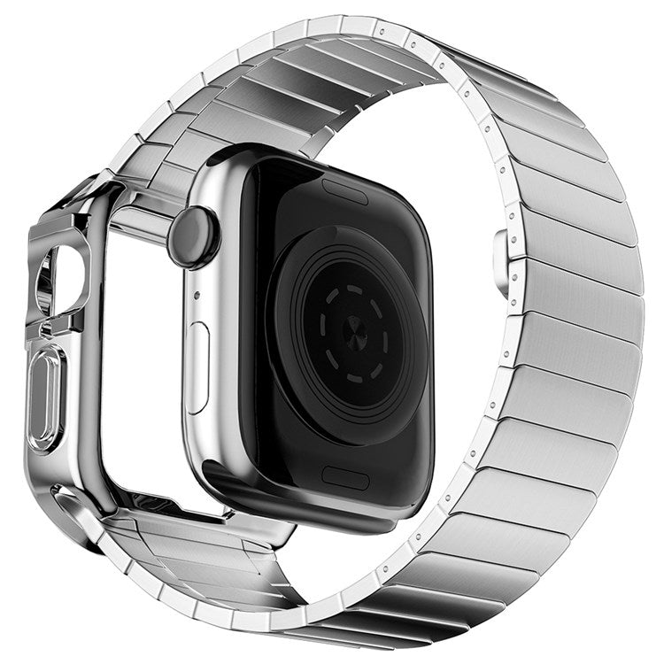 For Apple Watch Series 1 / 2 / 3 42mm / SE / 4 / 5 / 6 44mm / 9 / 8 / 7 45mm Electroplating TPU Watch Case Laser Engraving Protective Cover - Gold