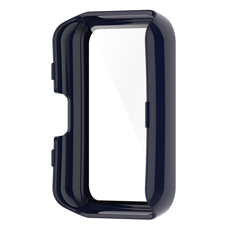 For Oppo Watch Free Hard PC Watch Case Protective Cover with Tempered Glass Screen Protector - Midnight Blue