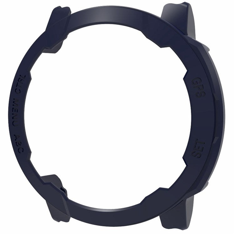 For Garmin Instinct 2 Watch Case Anti-drop Hard PC Cover Frame Half Protective Cover - Dark Blue