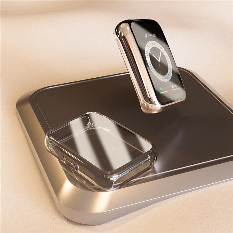 For Huawei Watch Fit 2 Electroplated 360-Degree Protection TPU Case with Screen Cover Anti-Drop Smart Watch Case - Silver