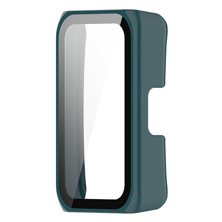 Hard PC Case for Huawei Band 7 / 6  /  Honor Band 7 / 6 Anti-Scratch Smart Watch Protective Case with Tempered Glass Screen Protector - Green
