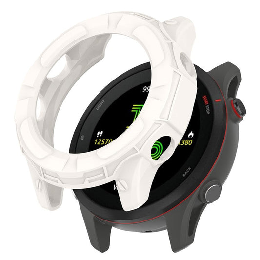 For Garmin Forerunner 955 Half Protective Flexible TPU Case Soft Frame Shock Resistant Cover - Ivory White
