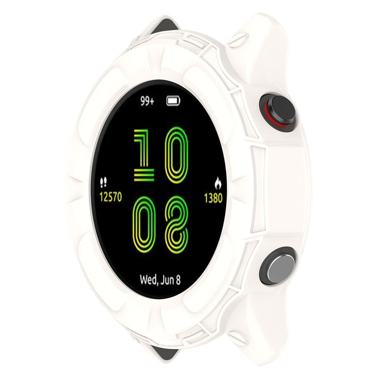 For Garmin Forerunner 955 Half Protective Flexible TPU Case Soft Frame Shock Resistant Cover - Ivory White