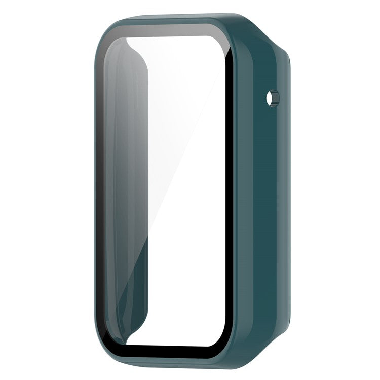 For Xiaomi Mi Band 7 Pro Hard PC  Case with HD Clear Tempered Glass Film Anti-Scratch Protective Cover - Pine Needle Green
