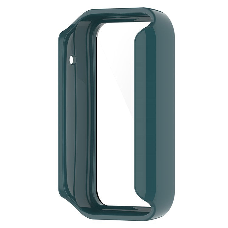 For Xiaomi Mi Band 7 Pro Hard PC  Case with HD Clear Tempered Glass Film Anti-Scratch Protective Cover - Pine Needle Green