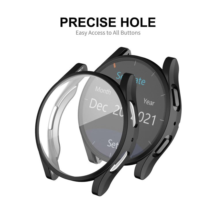 ENKAY HAT PRINCE For Samsung Galaxy Watch5 40mm Soft TPU Watch Case All Around Anti-Fall Electroplating Protective Cover - Grey