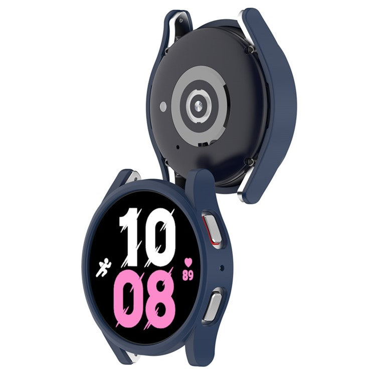 For Samsung Galaxy Watch5 / Watch4 44mm Hard PC Smart Watch Case Anti-scratch Hollow Protective Cover - Midnight Blue