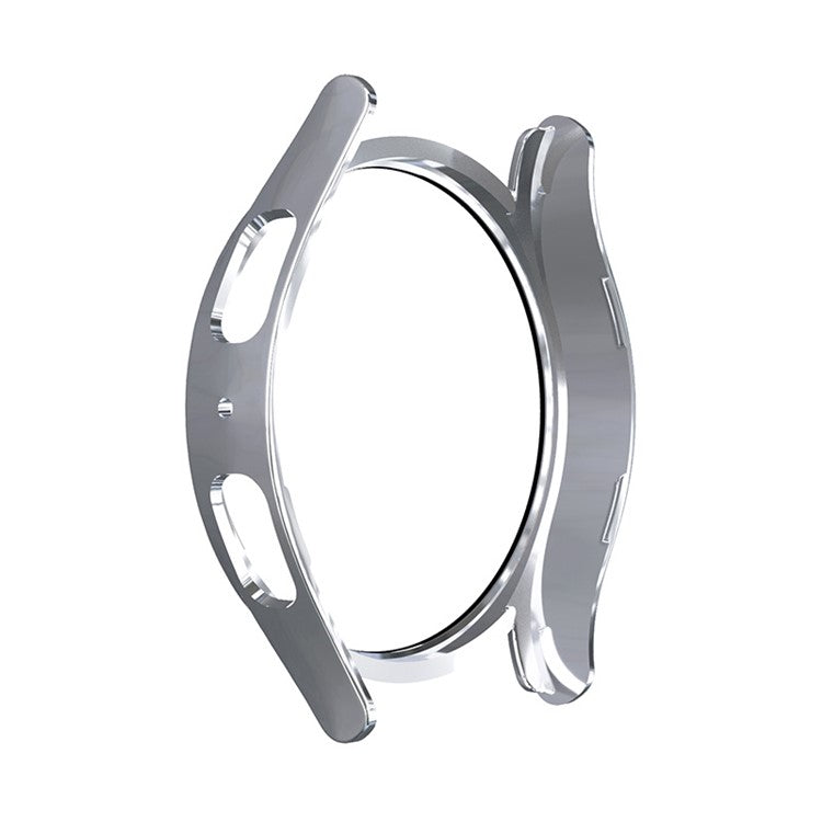 For Samsung Galaxy Watch 5 44mm / Watch4 44mm Anti-drop Hard PC Watch Case Protective Cover with Tempered Glass Screen Protector - Silver