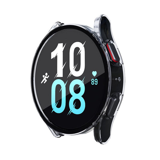For Samsung Galaxy Watch FE / Watch6 / Watch5 / Watch4 40mm Hard PC Watch Cover with Tempered Glass Screen Protector - Transparent