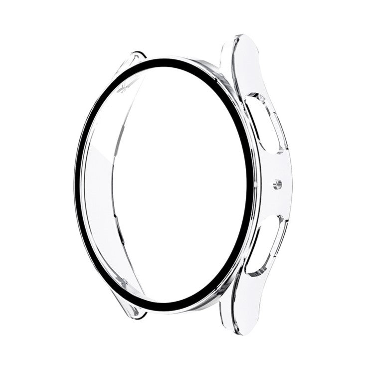 For Samsung Galaxy Watch FE / Watch6 / Watch5 / Watch4 40mm Hard PC Watch Cover with Tempered Glass Screen Protector - Transparent