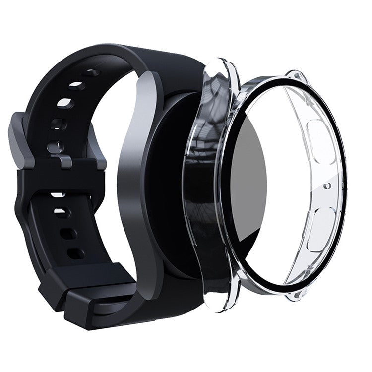 For Samsung Galaxy Watch FE / Watch6 / Watch5 / Watch4 40mm Hard PC Watch Cover with Tempered Glass Screen Protector - Transparent