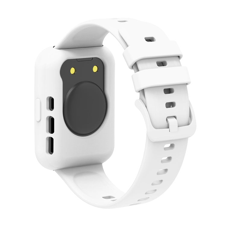 For Huawei Watch Fit 2 Smart Watch Silicone Case Anti-scratch Protective Frame - White