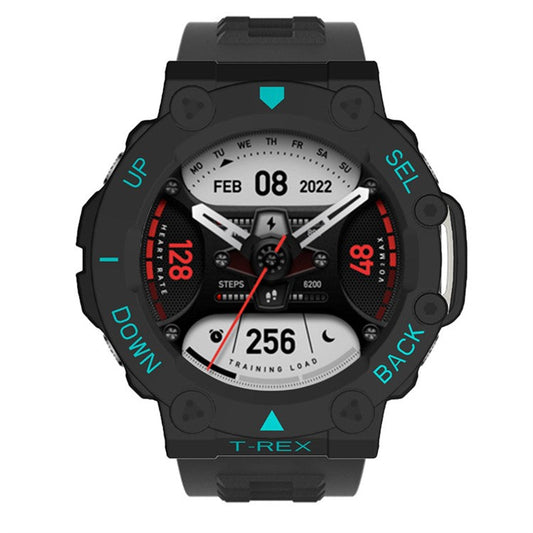 For Huami Amazfit T-Rex 2 Hard PC Smart Watch Case Scratch-resistant Dual Color Protective Cover - Black / Blue