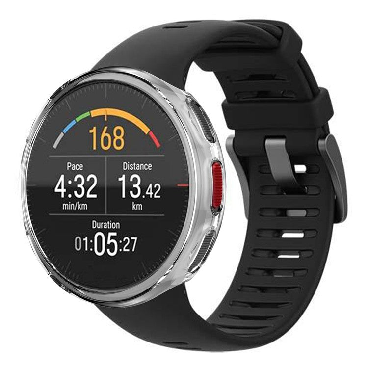 For Polar Vantage V2 Soft TPU Anti-Scratch Watch Case Hollow-out Protective Cover Frame - Transparent