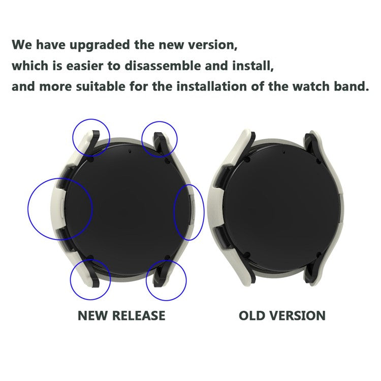 For Samsung Galaxy Watch 5 44mm Smart Watch PC Case Half Cover Frame Protector with Scale - Pink