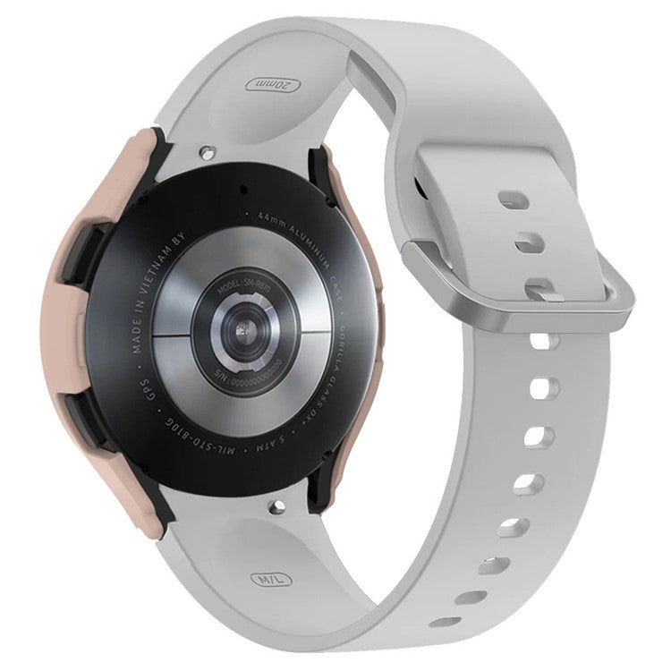 For Samsung Galaxy Watch 5 44mm Smart Watch PC Case Half Cover Frame Protector with Scale - Pink