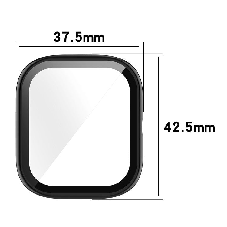 For Huami Amazfit Bip U / Bip U Pro / Pop / Pop Pro Hard PC Watch Case All-Around Full Protection Cover with Tempered Glass Screen Protector - Pine Needle Green