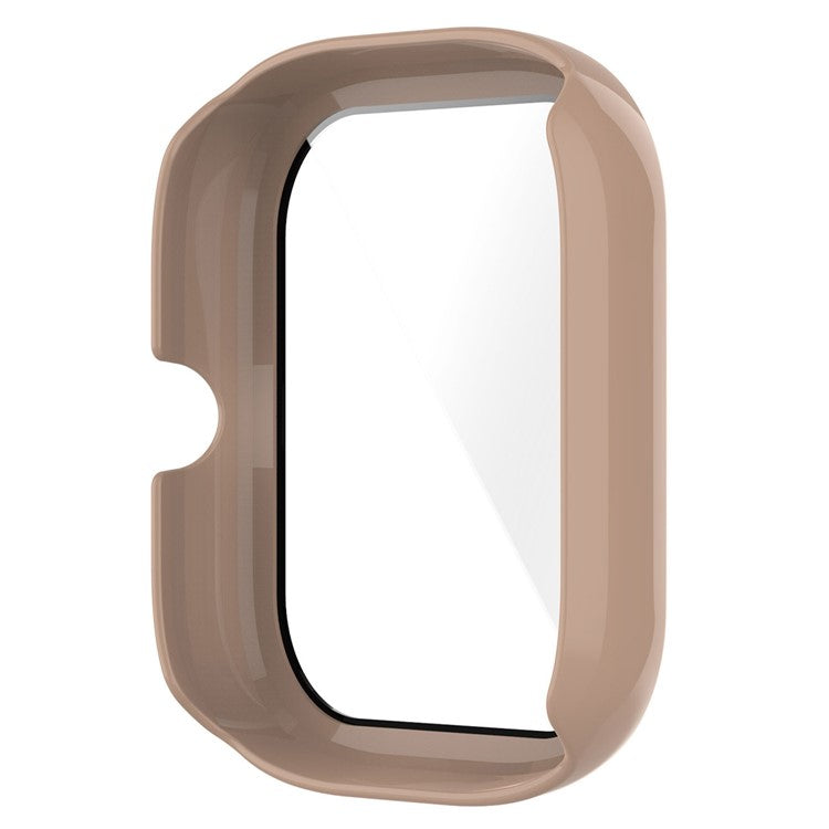 For Huami Amazfit Bip U / Bip U Pro / Pop / Pop Pro Hard PC Watch Case All-Around Full Protection Cover with Tempered Glass Screen Protector - Sakura Pink