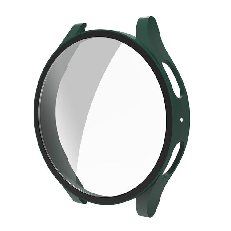 ENKAY HAT PRINCE for Samsung Galaxy Watch 5 44mm Matte Precise Cutout Rubberized Hard PC Watch Case + Anti-scratch 9H Tempered Glass Screen Film - Blackish Green
