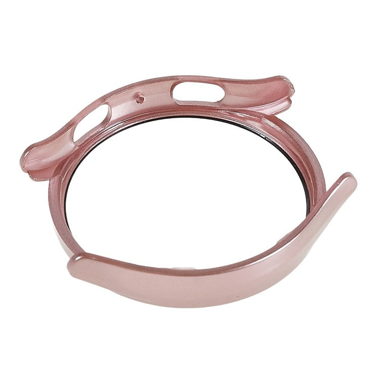Rubberized Hard PC Case for Samsung Galaxy Watch 5 44mm Anti-Scratch Smart Watch Protective Case with Tempered Glass Screen Protector - Rose Gold