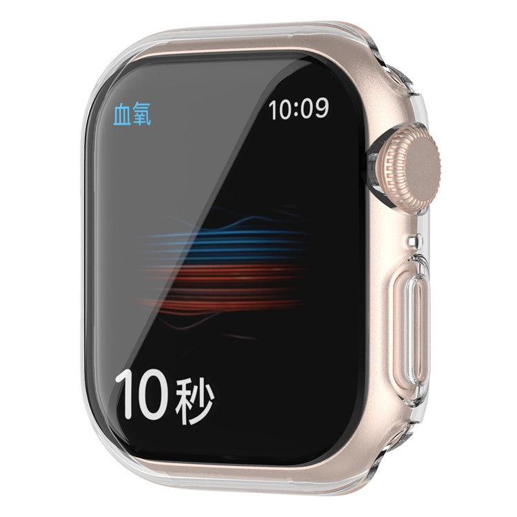 For Apple Watch Series 9 / 8 / 7 45mm Full Coverage TPU Watch Case Anti-scratch Electroplating Protective Cover - Transparent