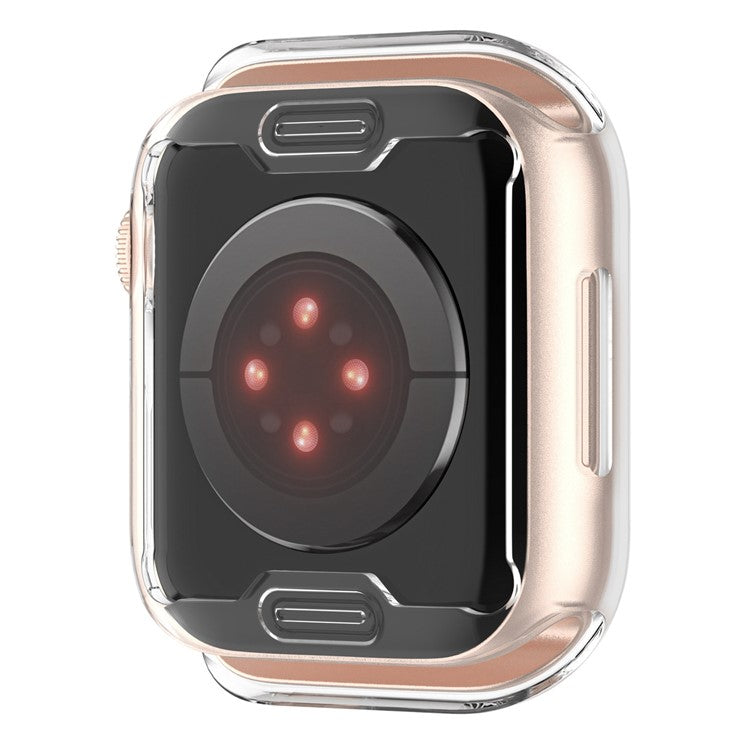 For Apple Watch Series 9 / 8 / 7 45mm Full Coverage TPU Watch Case Anti-scratch Electroplating Protective Cover - Transparent