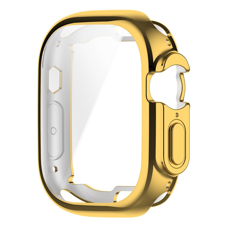 For Apple Watch Ultra 2 49mm / Ultra 49mm Electroplating Soft TPU Cover All-inclusive Protective Watch Case  - Gold