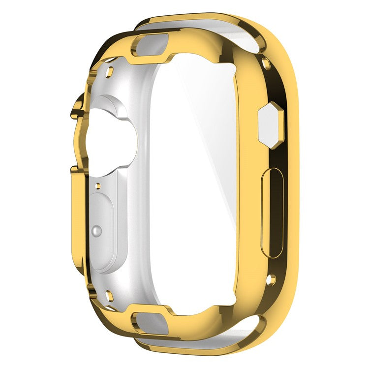 For Apple Watch Ultra 2 49mm / Ultra 49mm Electroplating Soft TPU Cover All-inclusive Protective Watch Case  - Gold