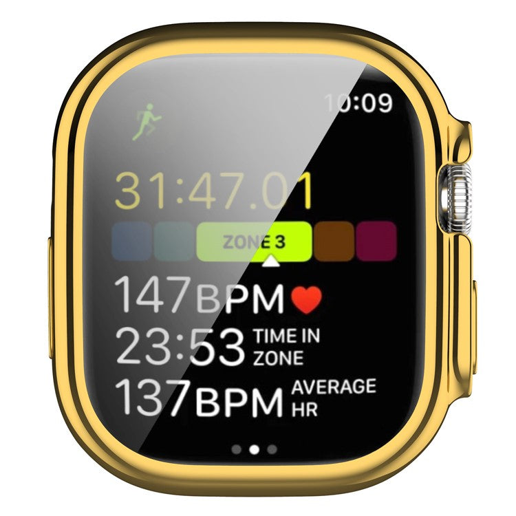 For Apple Watch Ultra 2 49mm / Ultra 49mm Electroplating Soft TPU Cover All-inclusive Protective Watch Case  - Gold