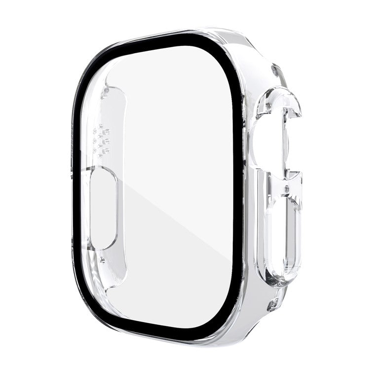 For Apple Watch Ultra 2 49mm / Ultra 49mm Hard PC Case with Tempered Glass Screen Protector Overall Scratch-Proof Protective Cover - Transparent