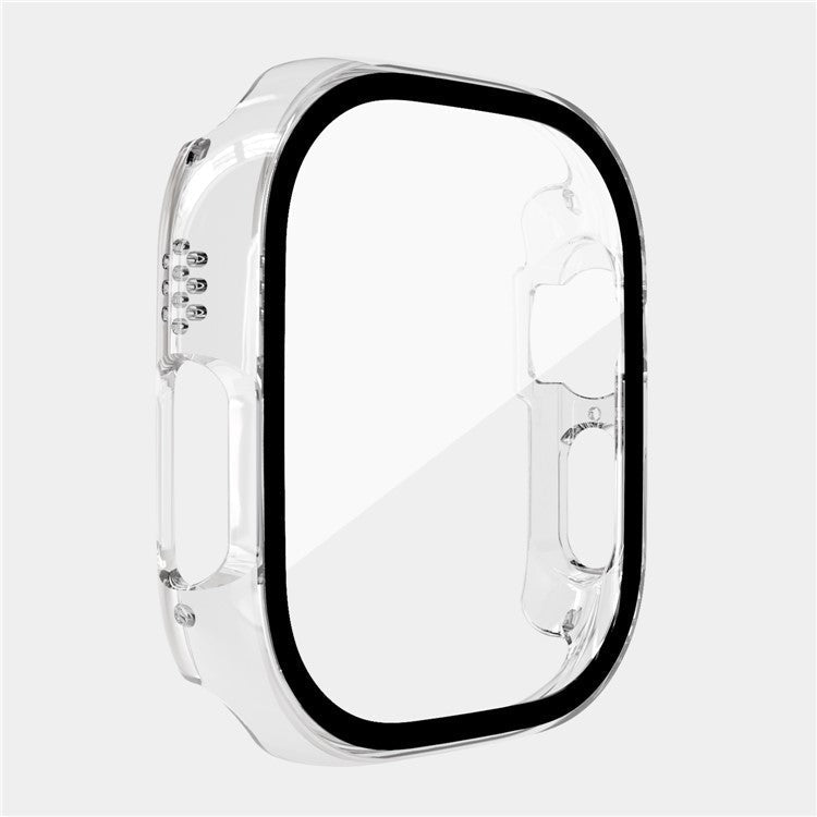 For Apple Watch Ultra 2 49mm / Ultra 49mm Hard PC Case with Tempered Glass Screen Protector Overall Scratch-Proof Protective Cover - Transparent