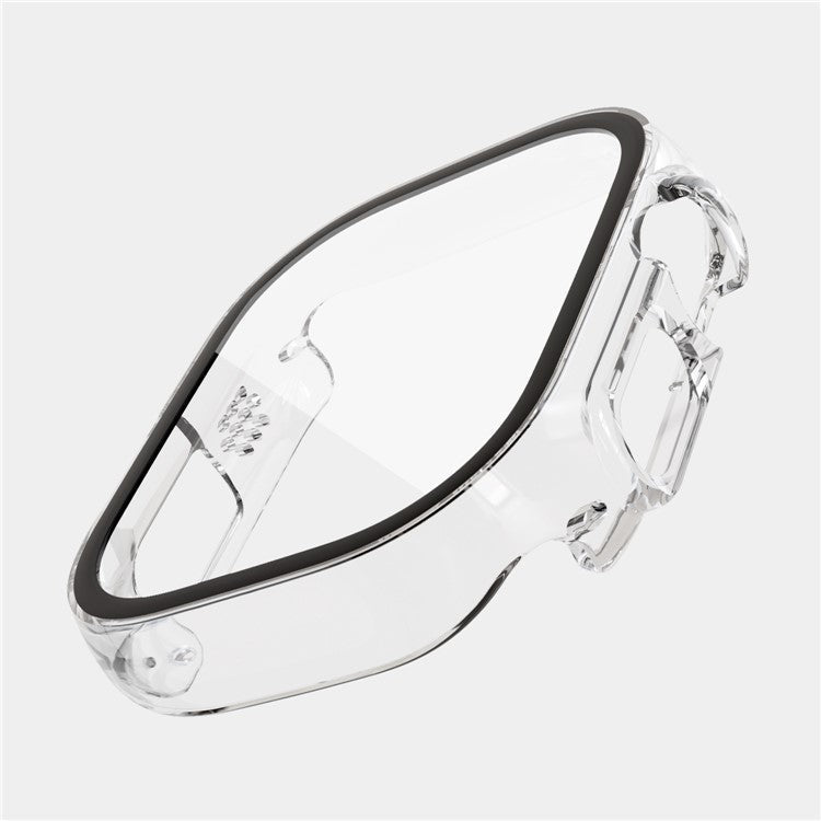 For Apple Watch Ultra 2 49mm / Ultra 49mm Hard PC Case with Tempered Glass Screen Protector Overall Scratch-Proof Protective Cover - Transparent
