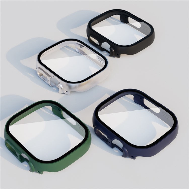 For Apple Watch Ultra 2 49mm / Ultra 49mm Hard PC Case with Tempered Glass Screen Protector Overall Scratch-Proof Protective Cover - Transparent
