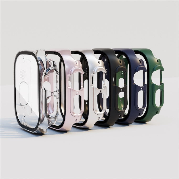 For Apple Watch Ultra 2 49mm / Ultra 49mm Hard PC Case with Tempered Glass Screen Protector Overall Scratch-Proof Protective Cover - Transparent
