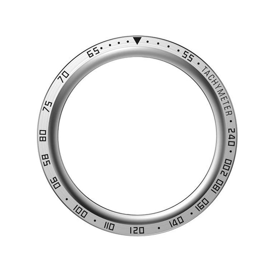 For Samsung Galaxy Watch 5 Pro 45mm Anti-scratch Watch Bezel Stainless Steel Frame Ring Bezel Case Protection Cover (Type E) - Silver Ring Black Letters