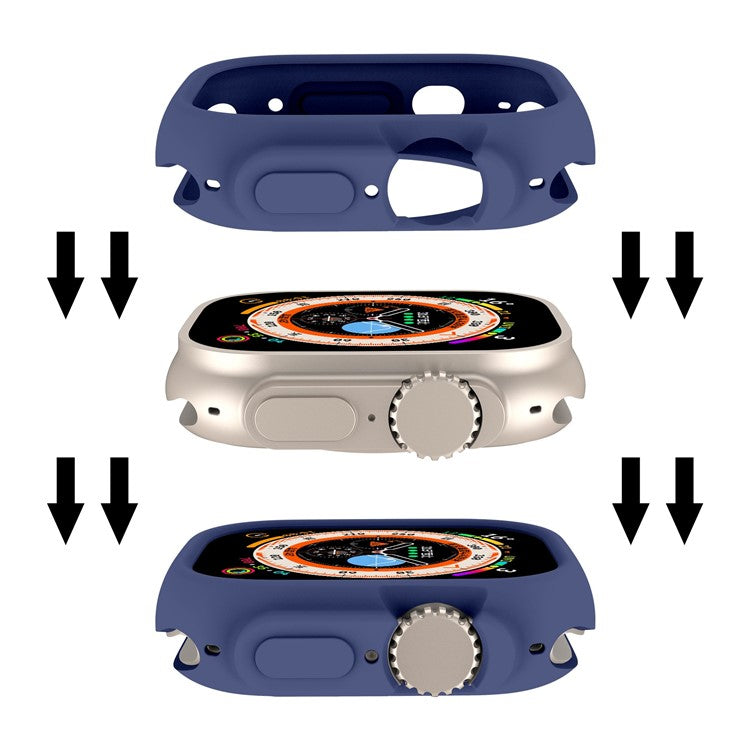 For Apple Watch Ultra 2 49mm / Ultra 49mm Candy Color Soft TPU Watch Case Precise Cutouts Protective Cover Frame - Sapphire