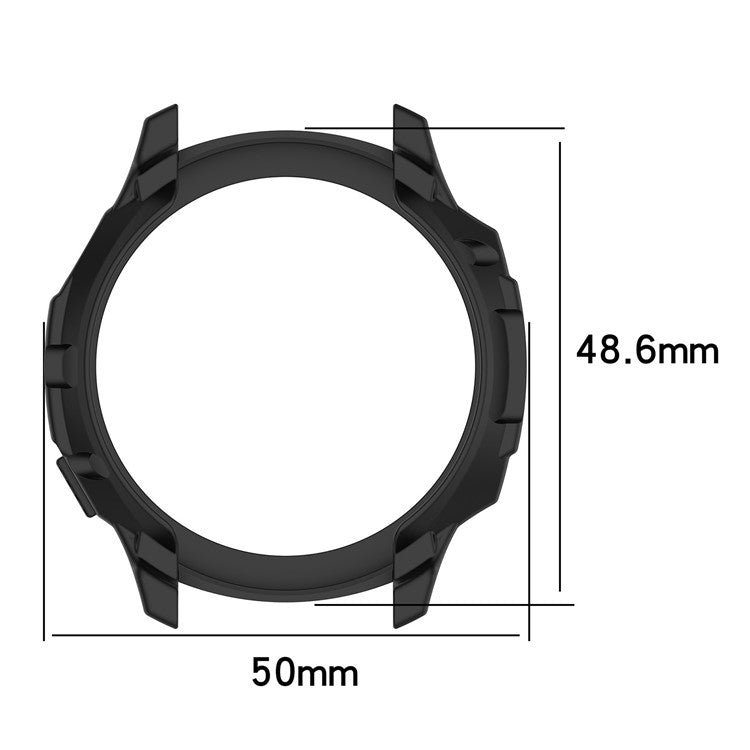 For Huami Amazfit GTR 4 46mm Rugged Protective Case Soft TPU Half Protective Bumper Frame Cover with Dial Plate - Light Pink