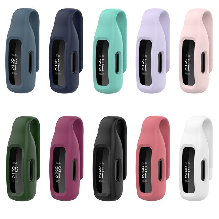For Fitbit Inspire 3 / Inspire 2 / Ace 3 Silicone Clip Holder Protective Case Anti-Drop Fitness Tracker Cover - Rose Pink