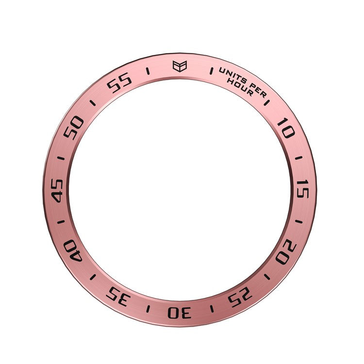 For Samsung Galaxy Watch 5 44mm Bezel Ring Styling Frame Case Anti-scratch Watch Cover with Dial Plate - Rose Pink / Black