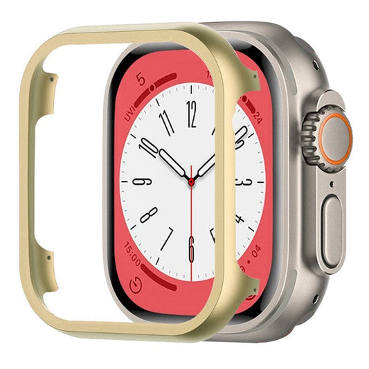 For Apple Watch Ultra 2 49mm / Ultra 49mm Aluminum Alloy Watch Case Metal Frame Protective Cover - Gold