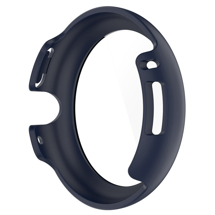 For Google Pixel Watch 2 / Pixel Watch Hard PC Clear Watch Case Full Coverage Shockproof Cover with Tempered Glass Screen Protector - Midnight Blue