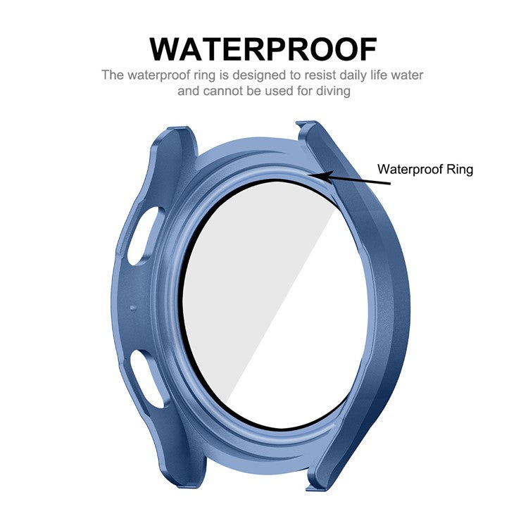 ENKAY HAT PRINCE For Samsung Galaxy Watch 4 / 5 44mm Anti-Moisture Waterproof Cover with Tempered Glass Screen Protector Hard PC All-Around Protective Case - Black