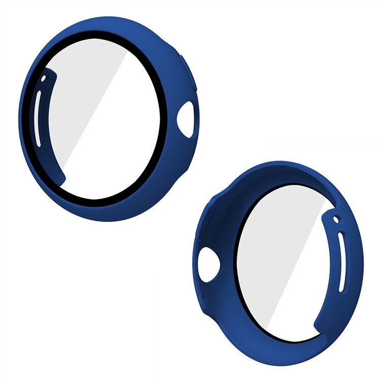 ENKAY HAT PRINCE For Google Pixel Watch 2 / Pixel Watch Hard PC Case with Tempered Glass Screen Protector Scratch Resistant Overall Protective Cover - Dark Blue