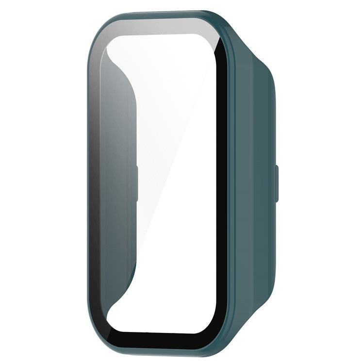 Watch Case for Xiaomi Redmi Band 2, Hard PC Full Protection Cover with Tempered Glass Screen Protector - Pine Needle Green