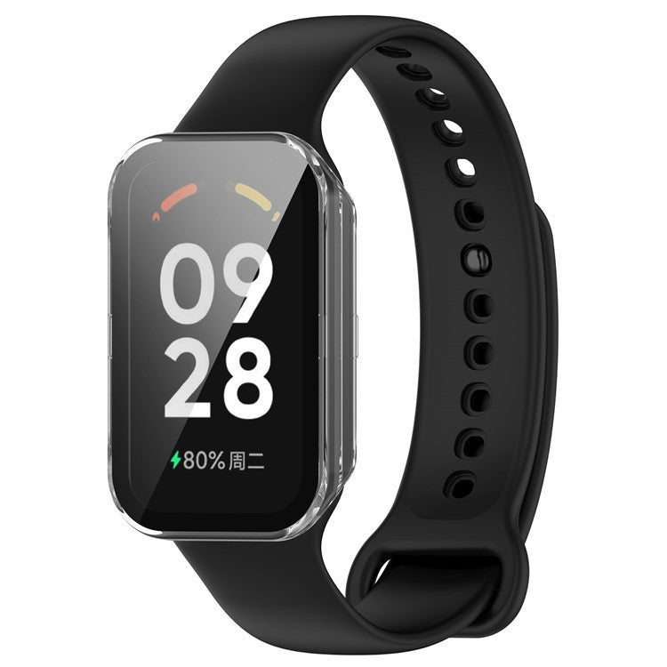 Watch Case for Xiaomi Redmi Band 2, Hard PC Full Protection Cover with Tempered Glass Screen Protector - Transparent