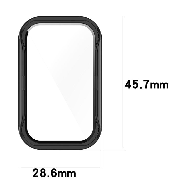 Watch Case for Xiaomi Redmi Band 2, Hard PC Full Protection Cover with Tempered Glass Screen Protector - Pink