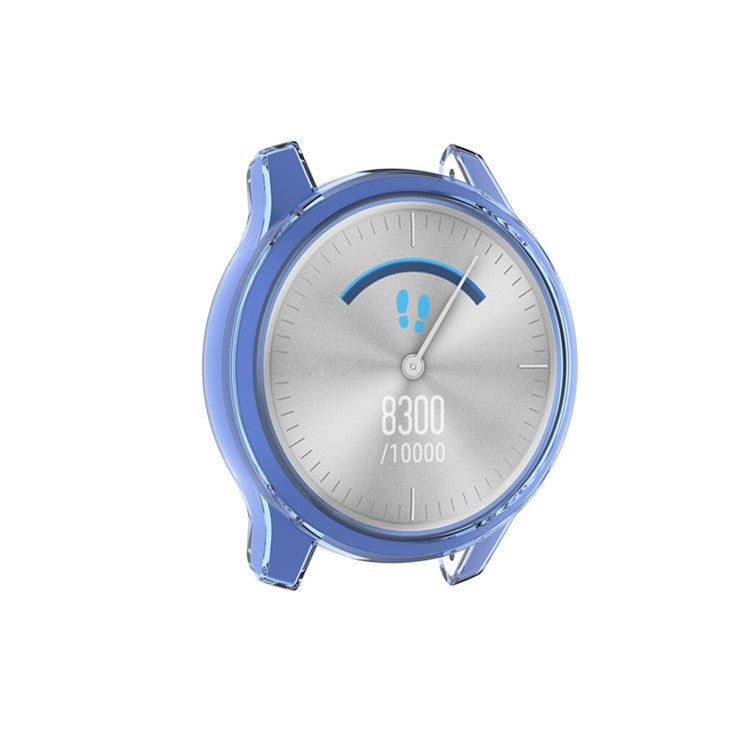 For Garmin Vivomove Luxe / Style Transparent TPU Smart Watch Frame Protective Case - Blue