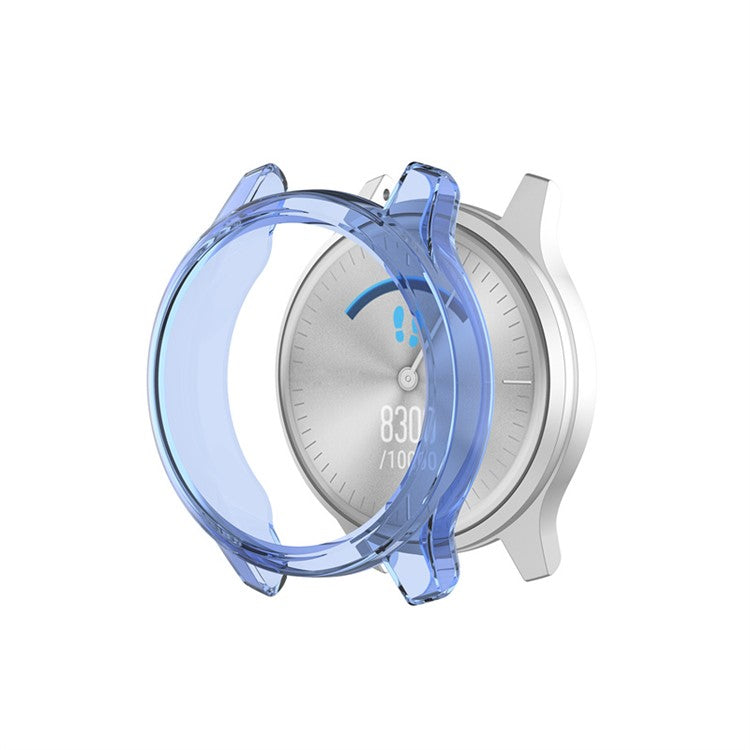 For Garmin Vivomove Luxe / Style Transparent TPU Smart Watch Frame Protective Case - Blue