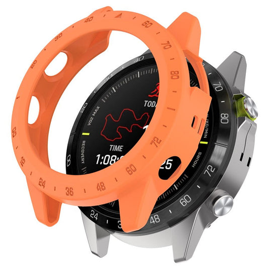 For Garmin MARQ (Gen 2) Anti-scratch Watch Case PC Protective Frame with Scale - Orange