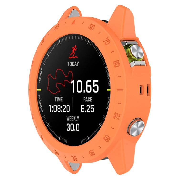 For Garmin MARQ (Gen 2) Anti-scratch Watch Case PC Protective Frame with Scale - Orange